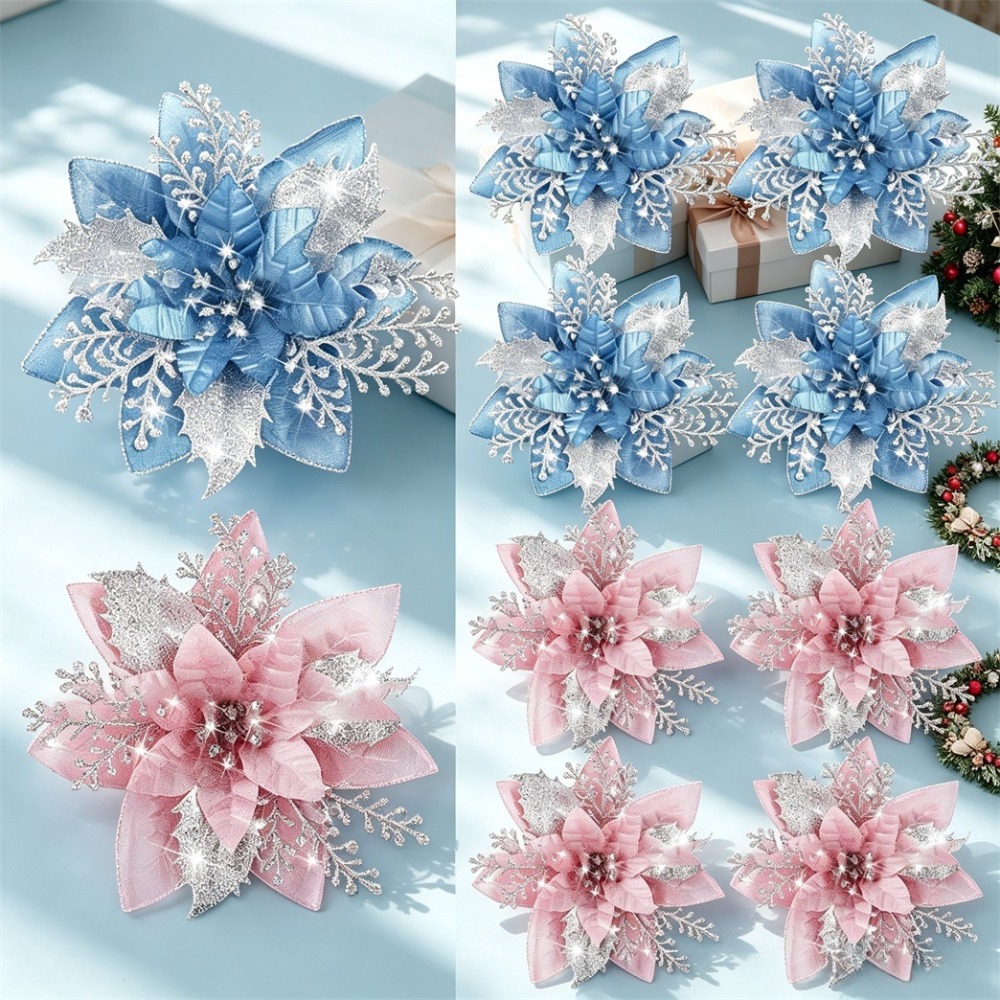 Christmas Tree Artificial - 6/12Pcs 5.5Inch Christmas Tree Ornaments, Pink