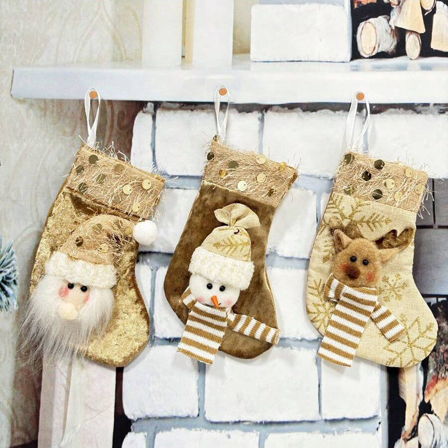 3pcs Christmas Decoration Stoc - Christmas Stocking Hanging ulasan dan harga