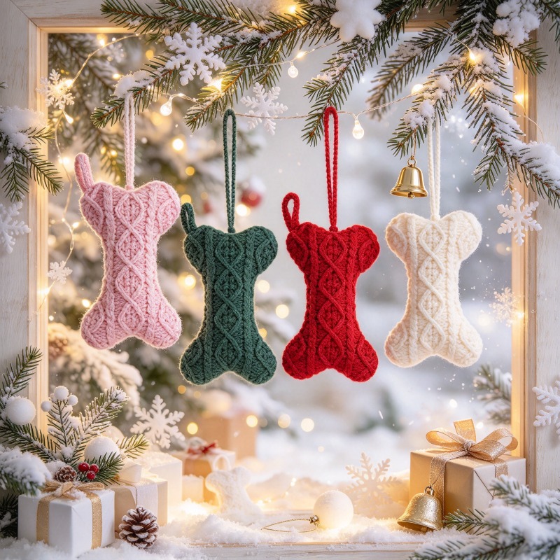 Multicolor Cable Knit Bone Sha - Christmas Stocking Hanging ulasan dan harga