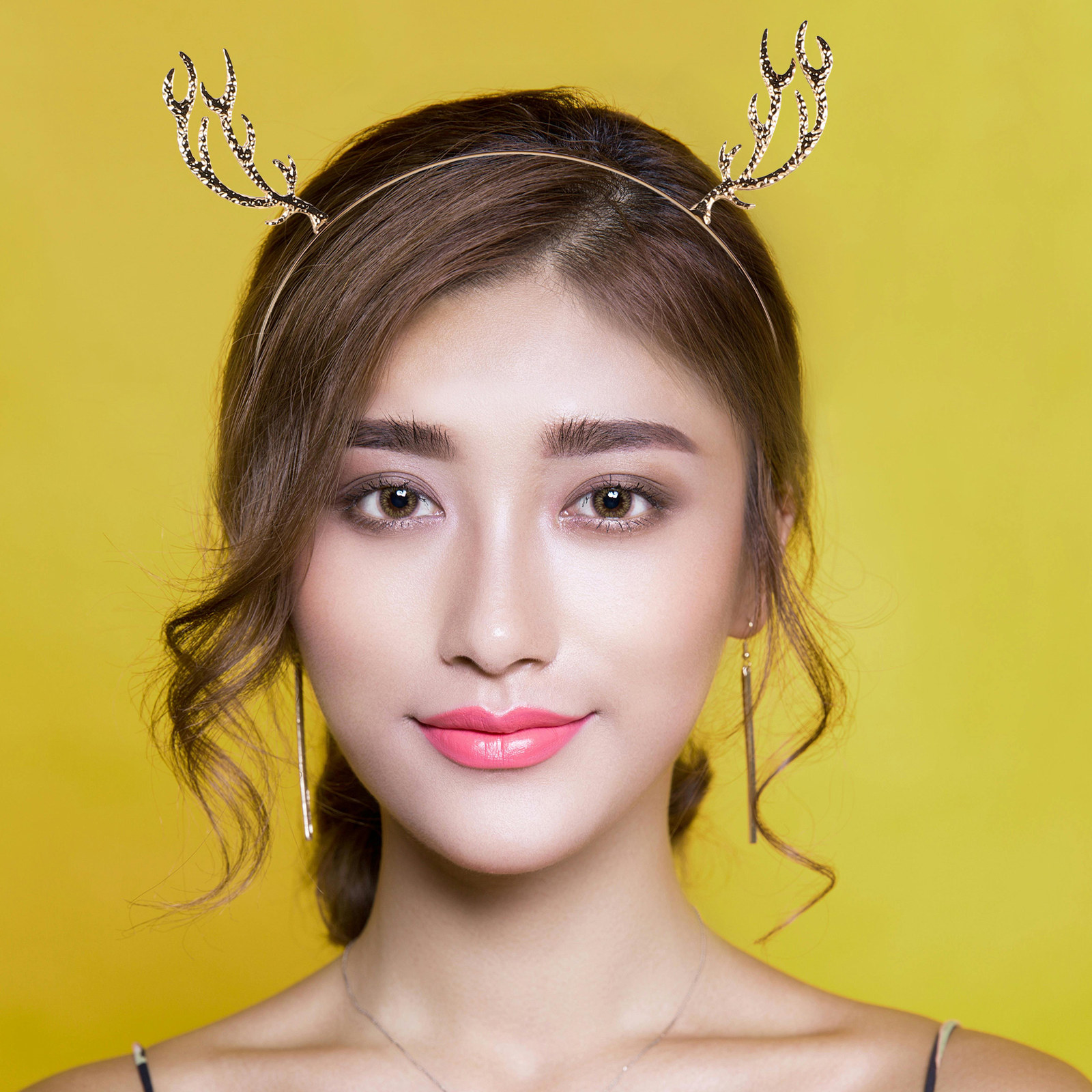 Metal Rhinestone Hair Hoop Ant - Reindeer Antlers Headband ulasan dan harga