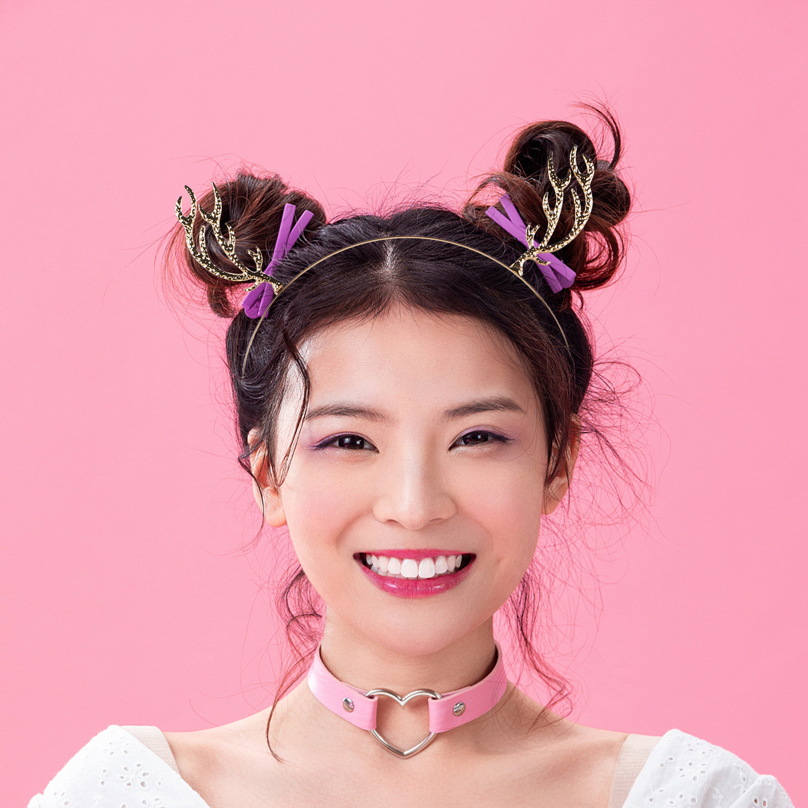 Metal Rhinestone Hair Hoop Ant - Reindeer Antlers Headband ulasan dan harga