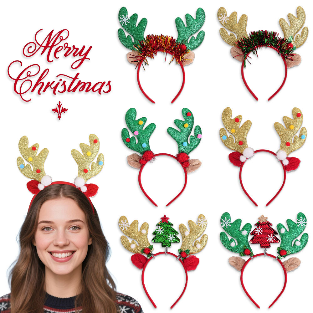 Merry Christmas Headband Reind - Reindeer Antlers Headband ulasan dan harga